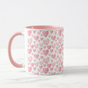 Mug Motif de cœurs de la Saint-Valentin à l'aquarelle