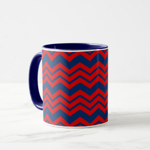 Mug Motif de conception Chevron bleu et rouge 