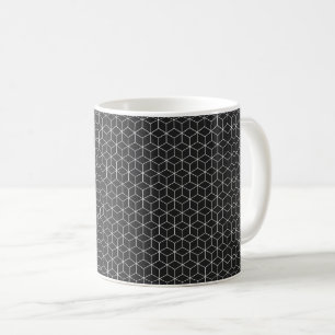 Mug Motif de cube géométrique noir et blanc