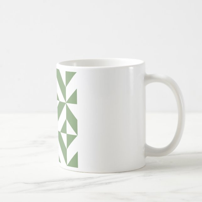 Mug Motif de cube vert laiton foncé (Droite)