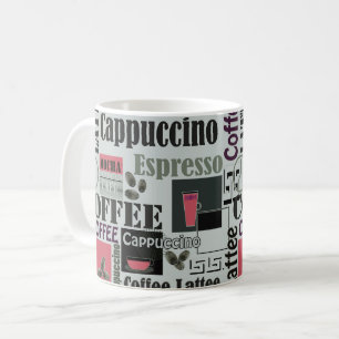 Mug motif de cuisine rétro pour espresso latte 