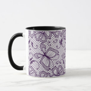 Mug Motif de dentelle avec des papillons