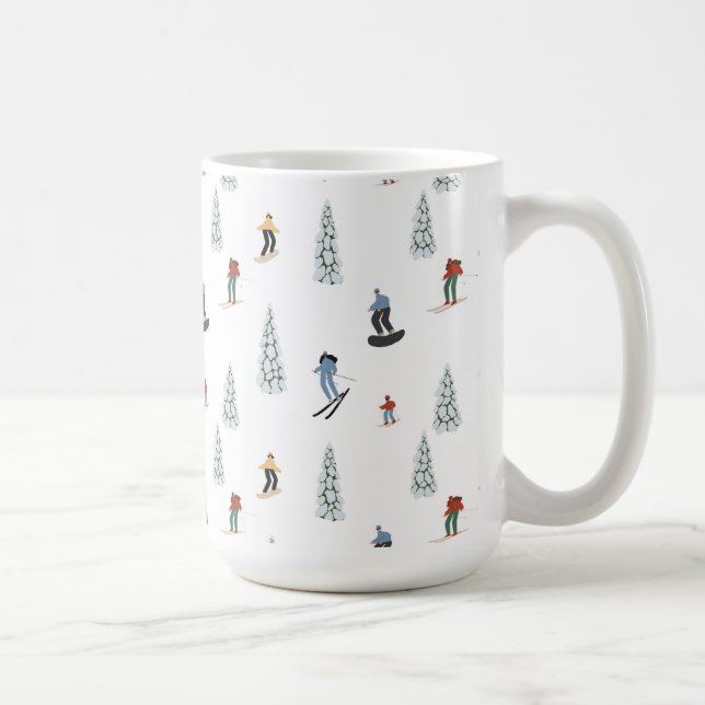 Mug Motif de descente d'hiver (Droite)