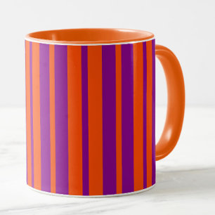 Mug Motif de design de rayures élégantes orange et vio