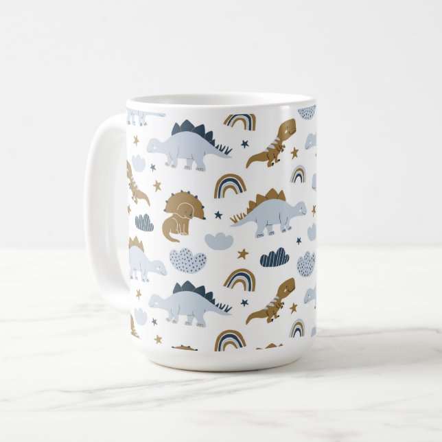 Mug Motif de dinosaure arc-en-ciel mignon (Devant gauche)