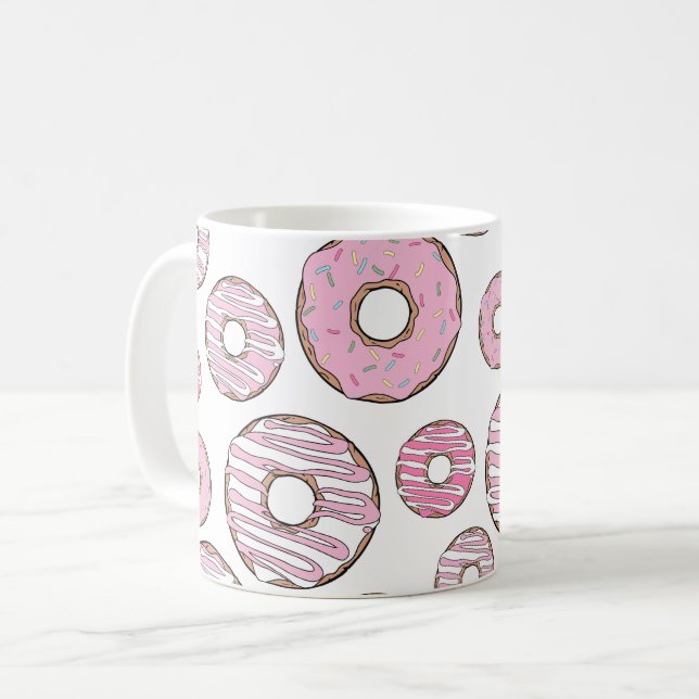 Mug Motif De Donuts, Donuts Roses, Saupoudrages (Devant gauche)