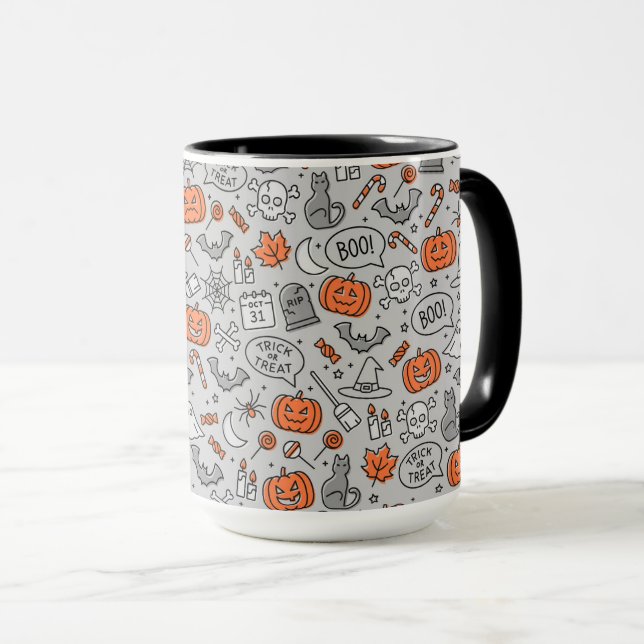Mug Motif de doodle pour les enfants mignons Halloween (Devant droit)