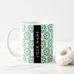 Mug Motif de feuille, feuilles vertes, votre nom