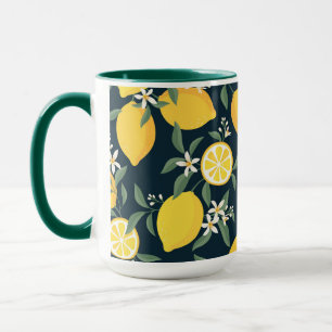 Mug Motif de feuille jaune citron