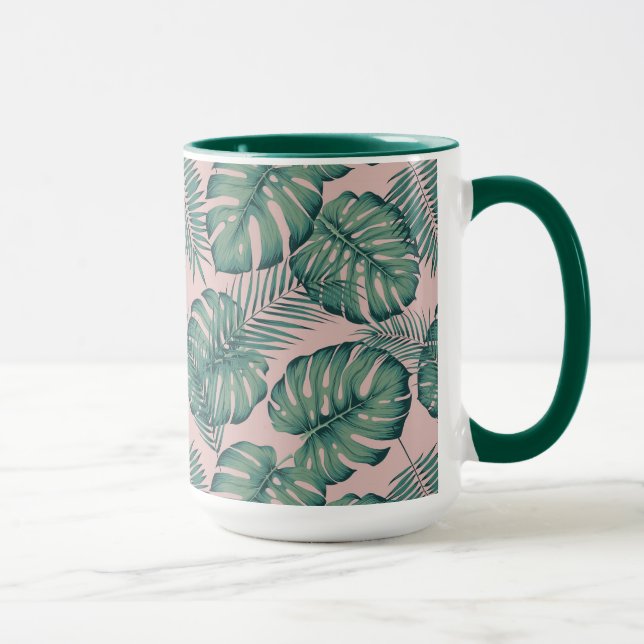 Mug Motif de feuille tropicale (Droite)