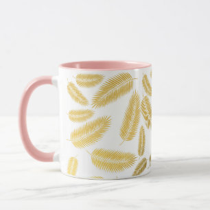 Mug Motif de feuilles de palmier en or faux