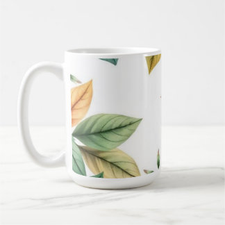 Mug Motif de feuilles décoratif élégant à l'aquarelle