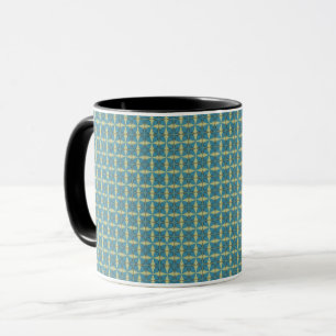 Mug Motif de feuilles simples en bleu