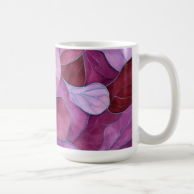 Mug Motif de feuilles violettes abstraites (Droite)