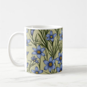Mug Motif de fleur en laiton bleu