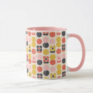 Mug Motif de fleur moderne de la moitié du siècle