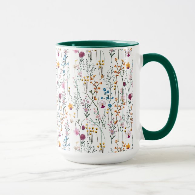 Mug Motif de fleur sauvage d'été (Droite)
