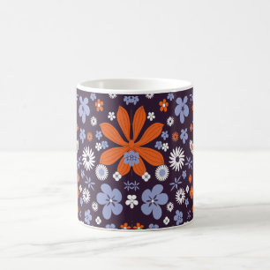 Mug Motif de fleurs bleu