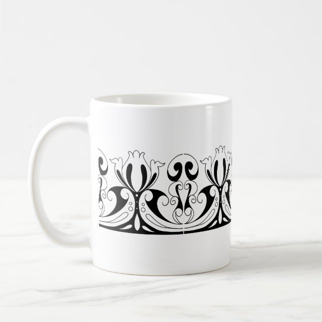Mug Motif de fleurs de feuilles de forme treillis (Gauche)