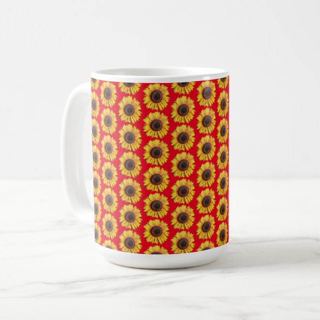 Mug Motif de fleurs de tournesol mignonne (Devant gauche)
