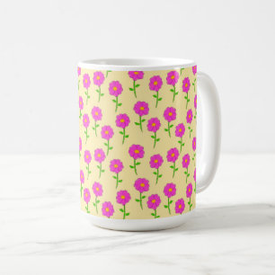 Mug Motif de fleurs répétées avec des fleurs rose chau