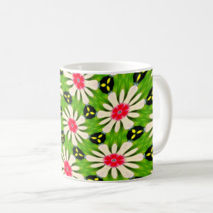 Mug Motif de fleurs rose et blanche