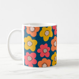 Mug Motif de fleurs sans couture. Flores audacieuses s