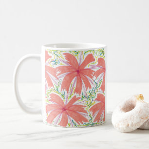 Mug Motif de fleurs tropicales de Sunburst