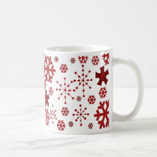 Mug Motif de flocon de neige de vacances rouge