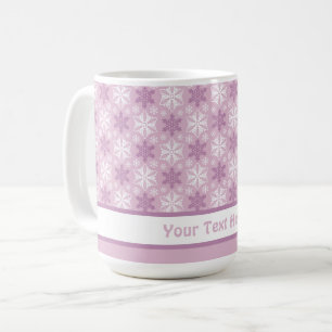Mug Motif de flocon de neige rose et blanc d'hiver
