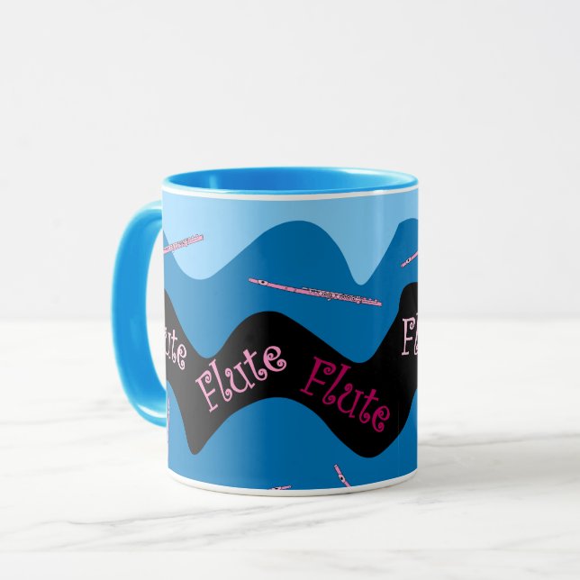Mug Motif de flute rose (Devant gauche)