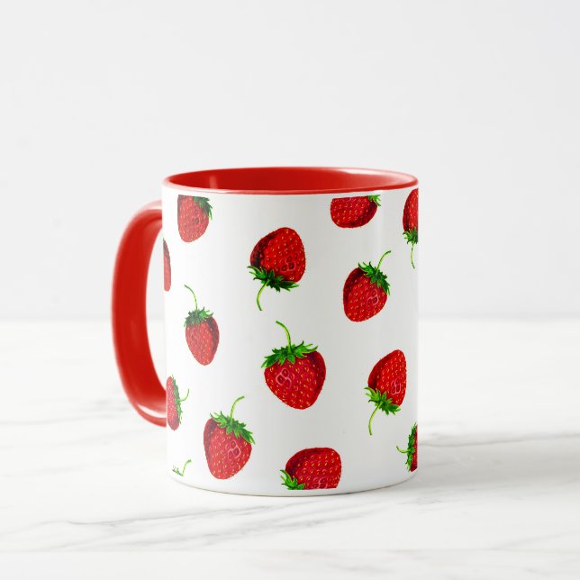 Mug Motif de fraise rouge (Devant gauche)