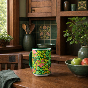 Mug Motif de frise de vignes de roses de style Arts &