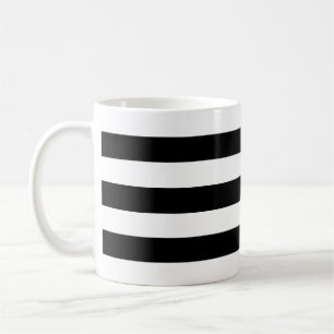 Mug Motif de grandes bandes horizontales en noir et bl