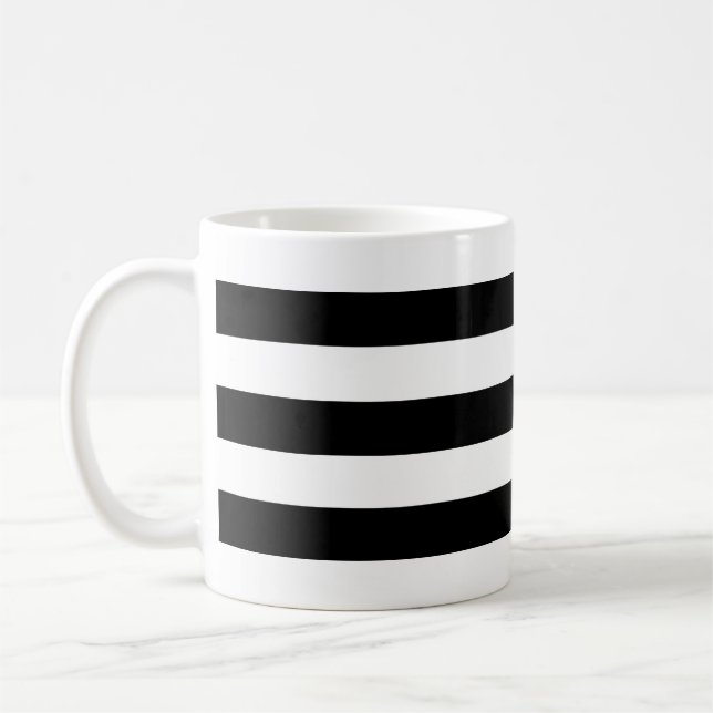 Mug Motif de grandes bandes horizontales en noir et bl (Gauche)