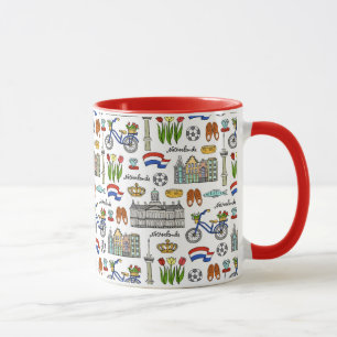 Mug Motif de griffonnage de Netherland