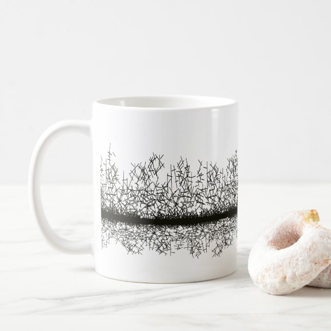 Mug Motif de grunge abstrait noir et blanc (Avec donut)