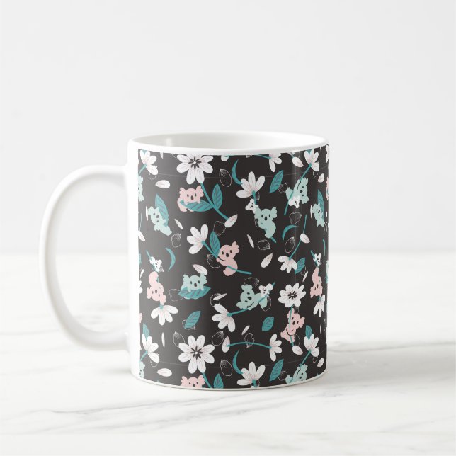 Mug Motif de koala coloré, animal mignon et floral (Gauche)