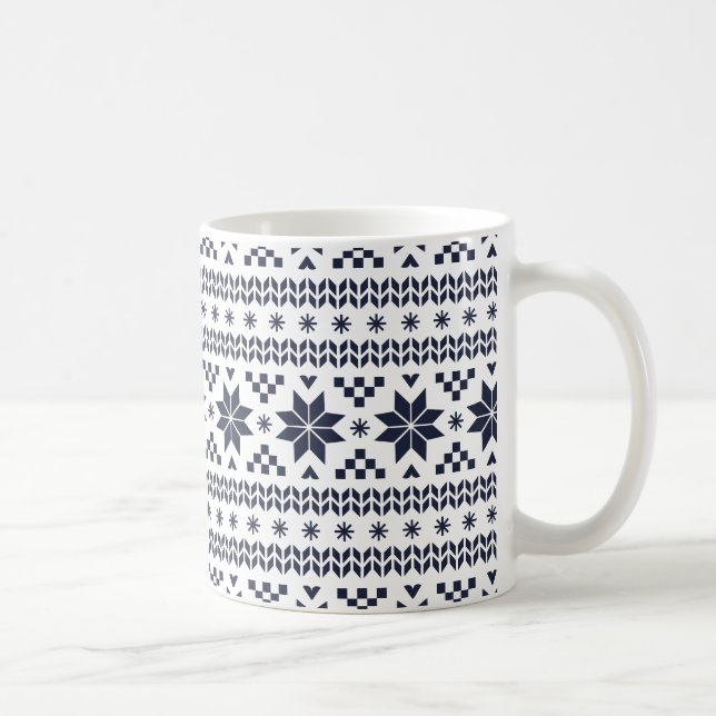 Mug Motif de la marine Blue Fair Isle (Droite)