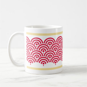 Mug Motif de la Seigaiha rouge (vague)