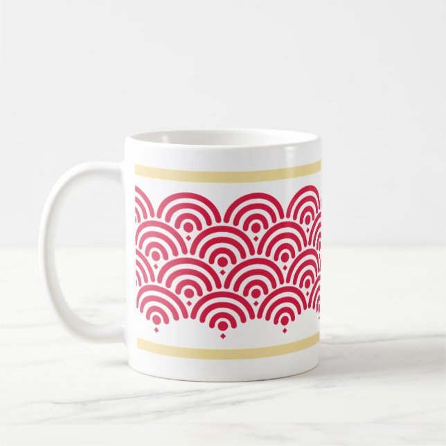 Mug Motif de la Seigaiha rouge (vague) (Gauche)