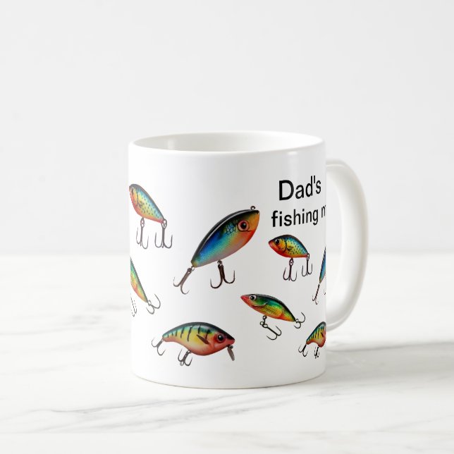 Mug Motif de leurre de pêche (Devant droit)