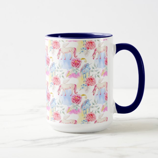 Mug Motif de licorne et de Pegasus d'aquarelle (Droite)