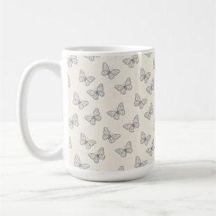 Mug Motif de ligne artistique de papillon