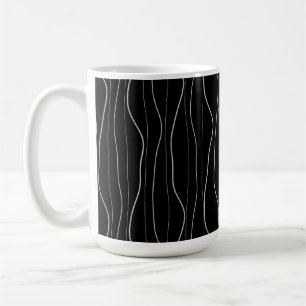 Mug Motif de lignes ondulées en argent moderne