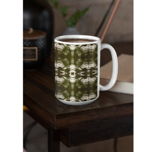 Mug Motif de l'ombre de la feuille de palmier en vert