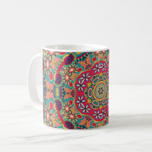 Mug Motif de mandala de kaléidoscope orné coloré