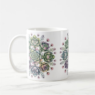 Mug Motif de mandala succulent