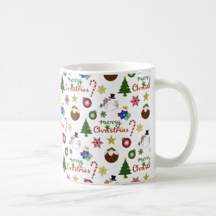 Mug Motif de mélange d'illustrations de Noël