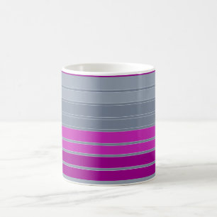 Mug Motif de mode violet gris rayé
